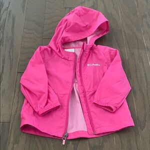 Columbia Bright Pink Hooded Kids Shell Jacket